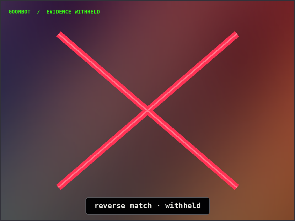 Abstract X-over-blur search placeholder; no person or reverse-result pixels.